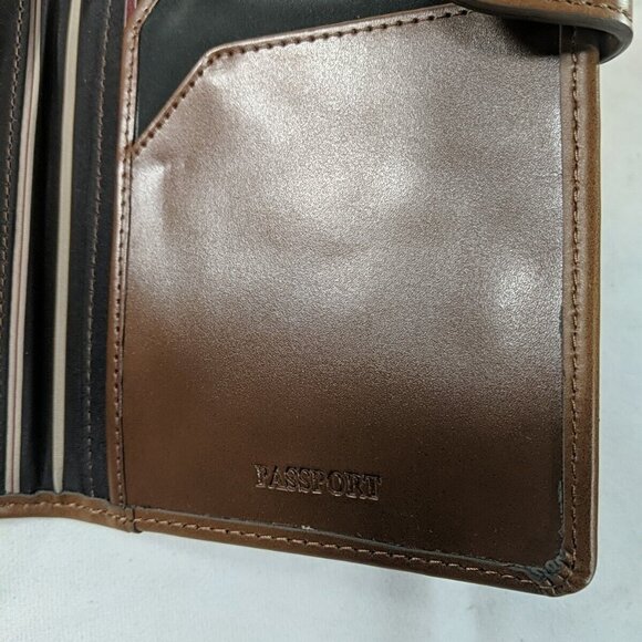 Cutter & Buck Genuine Leather Passport Folder Brown ID Travel Wallet NEW - Picture 9 of 13